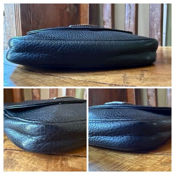 Vintage Courreges Paris Mini Crossbody Bag Black and Tan Leather - Picture 7 of 12